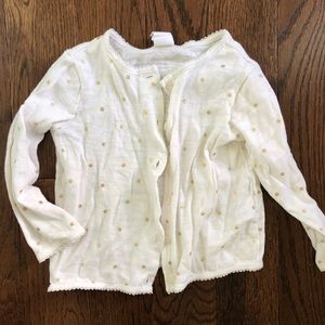 Cream and gold polka dot cardigan